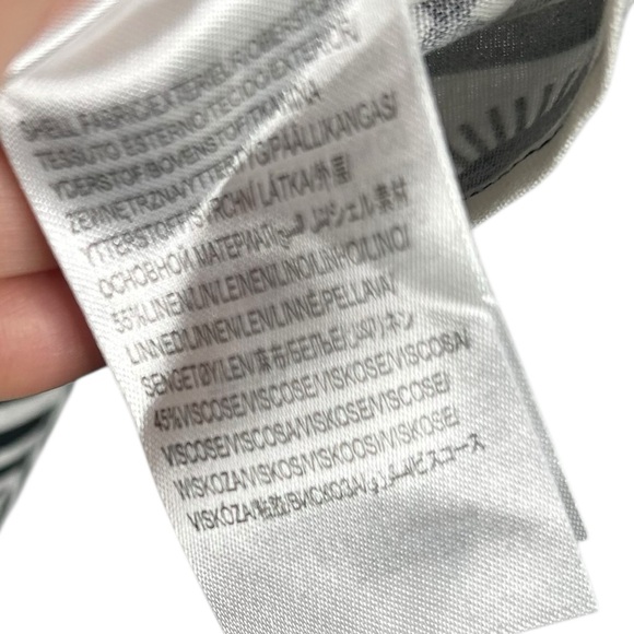 Farm Rio Macaw Elegance Uni Linen Blend Shirt Unisex Medium Short Sleeve Button - Picture 8 of 8